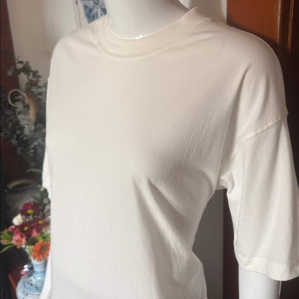 NWT tentree size XS baggy cream Classic Women's Top 100% cotton